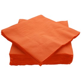 Amcrate Big Party Pack 40 Count Orange Dinner Napkins Tableware- Ideal for Wedding, Party, Birthday, Dinner, Lunch, Cocktails. (7” x 7”)