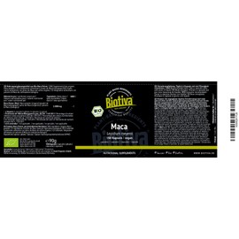 Biotiva Maca Organic - 150 Capsules with 500 mg Each - Lepidium Meyenii - Maca Powder - No Additives - Bottled and Controlled in Germany (DE-ÖKO-005) - Vegan - Direct from Manufacturer