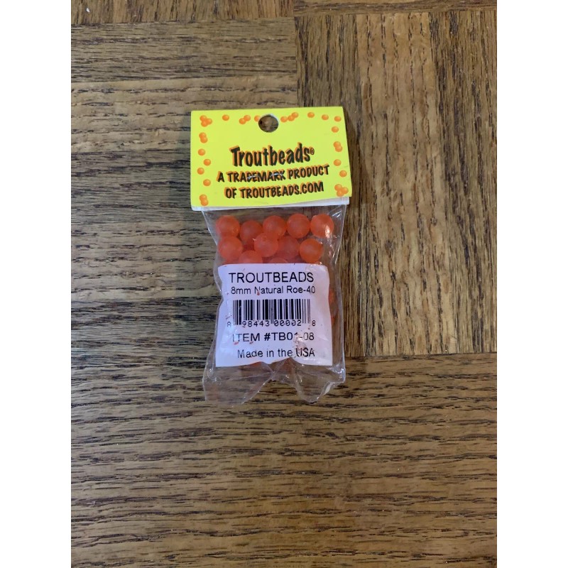 TroutBeads Trout Beads 8mm Natural Roe