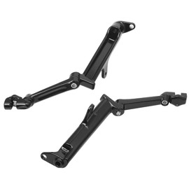 HIYOYO Black Adjustable Frame Mounted Highway Peg Mounts with Extended Arm For Harley Touring 2009-2016