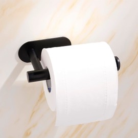 XUJIAHE Toilet Paper Holder, Rustproof Adhesive Toilet Paper Holder, Stainless Steel Toilet Roll Holder Self Adhesive, No Drilling Toilet Paper Roll Holder Stick on Wall(Black)
