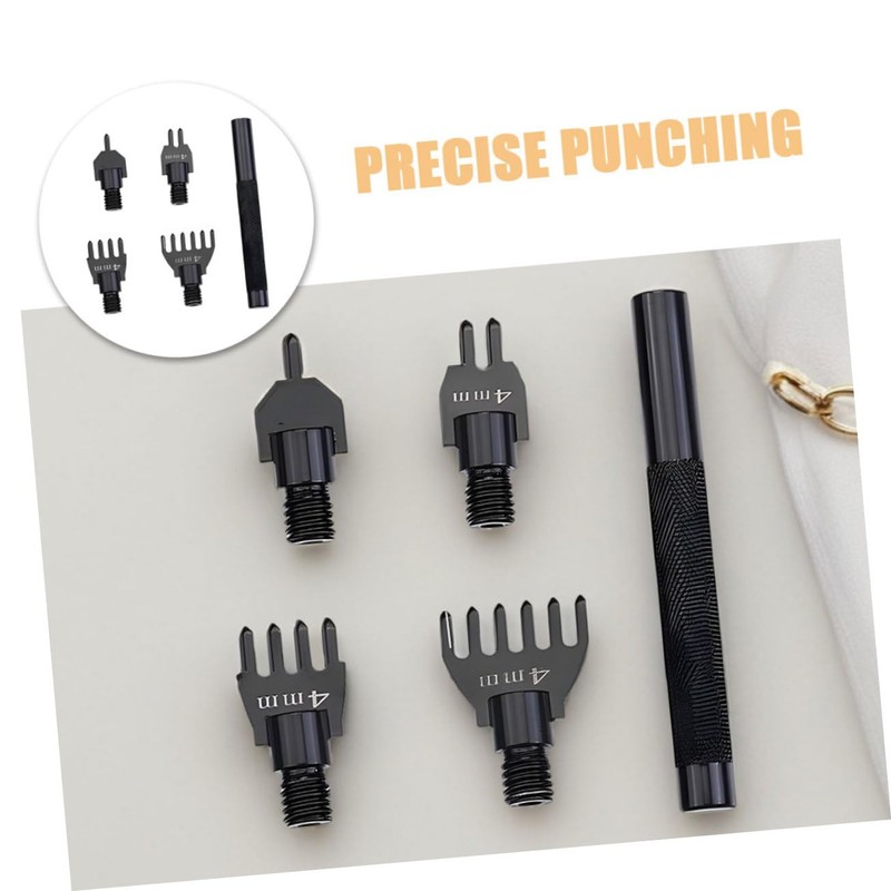 CHILDWEET 1 Set Detachable Leather Hole Punch Tool Kit DIY
