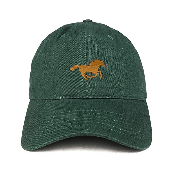 Trendy Apparel Shop Running Mustang Embroidered Cotton Unstructured Dad Hat