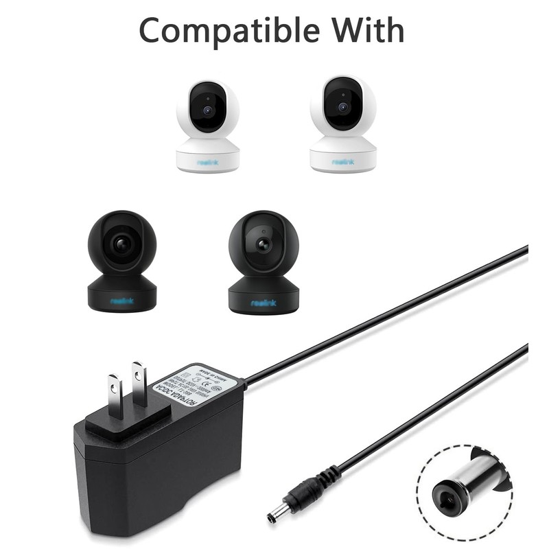 5V AC/DC Power Adapter Cord Compatible for REOLINK E1/ E1-3MP/