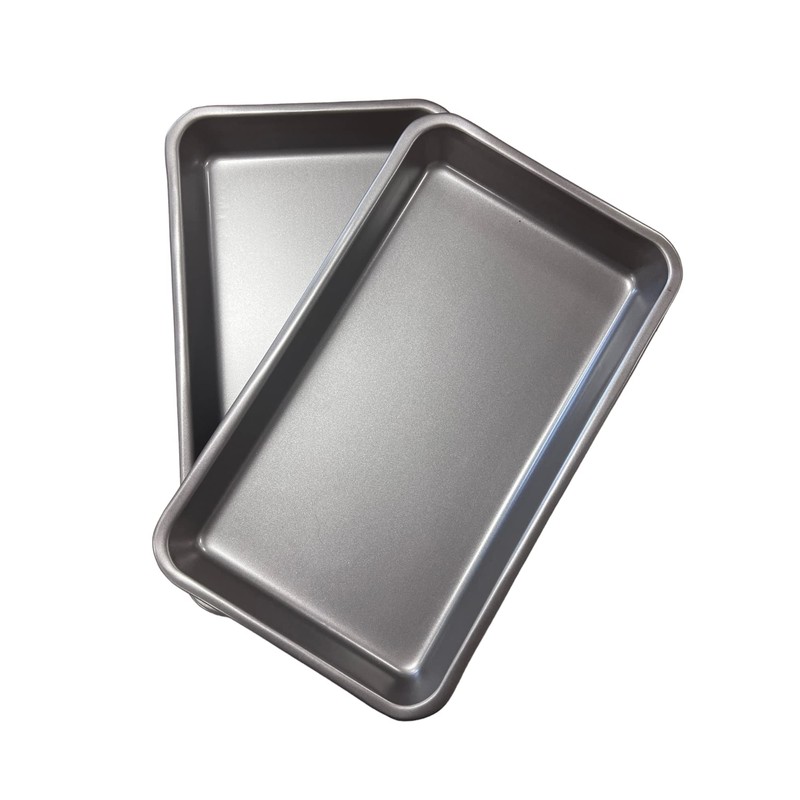 2X 33cm Baking Oven Roasting Trays, Superior Double Coated Non