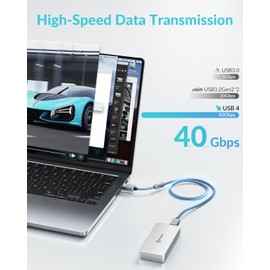 PHIXERO 240W USB C to USB C Cable, Zine Alloy, 40Gbps, 5ft, Black