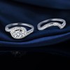 MDFUN 18K White Gold Plated Cubic Zirconia Two-In-One Wedding Engagement