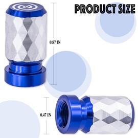 MEAJOO 4PCS Car Tire Valve Stem Cap, Aluminum Alloy Leak-Proof Tyre Air Valve Caps, Corrosion Resistant Airtight Dust Proof Covers Universal for Cars, SUVs, Trucks, Motorcycles and Bikes (Blue)