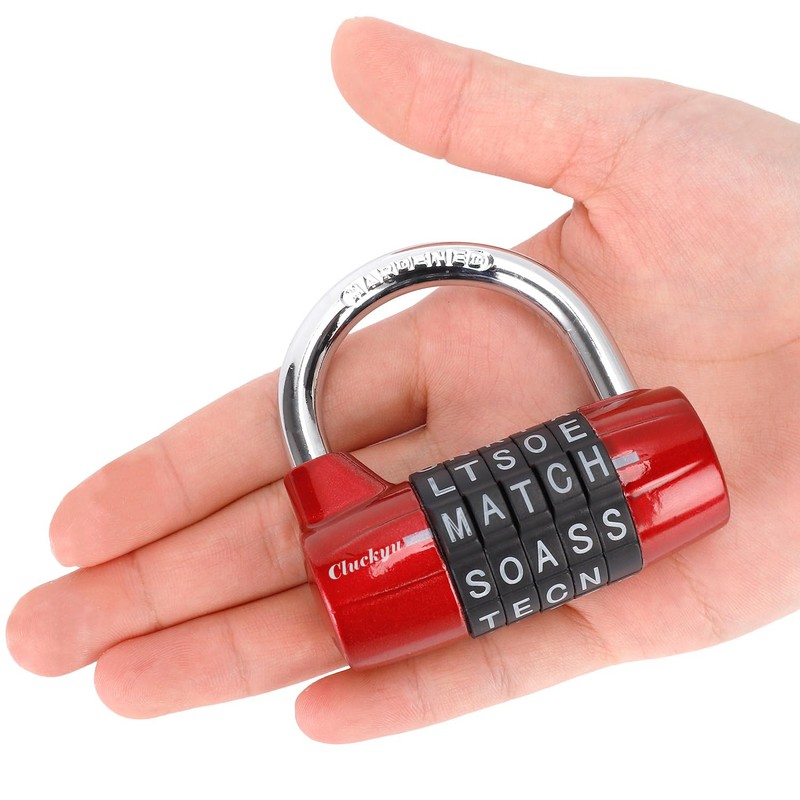 Gym Locker Lock,5 Letter Heavy Duty Alloy Padlock Password Sturdy