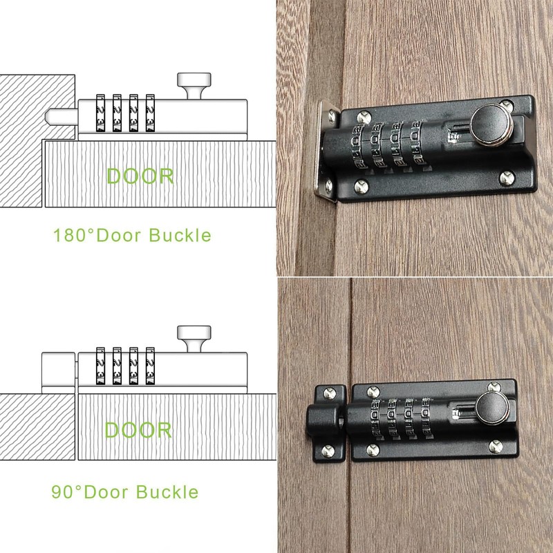 SPARDEE Heavy Duty 4-Digit Combination Locking Bolt – Reinforced Zinc