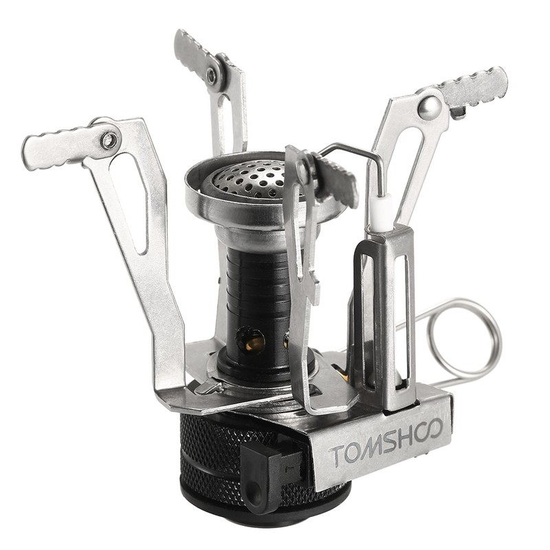 Mini Backpacking Canister Stove Burners Camping Outdoor Cooking Foldable Hiking