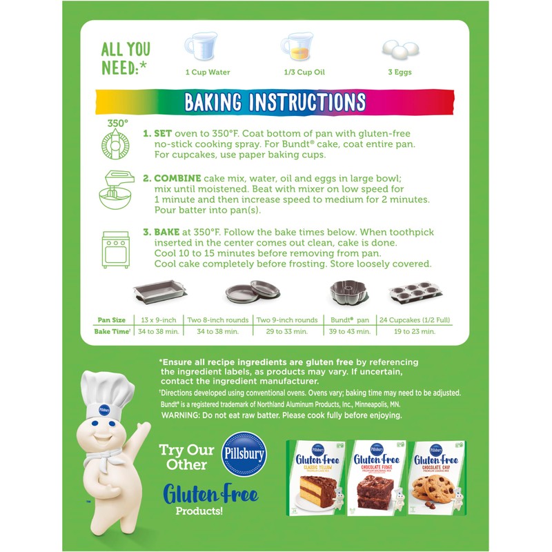 Pillsbury Gluten Free Funfetti Cake & Cupcake Mix, 17 oz