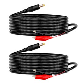 KSK 98-inch (2 Pack) Chew Proof Trail Camera Power Cord (4.0x1.7mm),with Alligator Clips