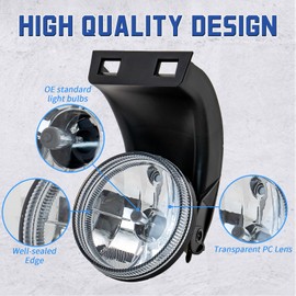VPIMOZO Fog lights Compatible with 1994 1995 1996 1997 1998 1999 2000 2001 Dodge Ram 1500/1994-2002 Dodge Ram 2500 3500 Fog Bumper Lamp Clear Lens With Halogen Bulbs 880 12V 27W OE Part CH2592109