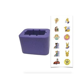 BPA-Free Seat Belt Receptacle Stabilizer by Buckle Booster - No More Fishing & Hand-Scraping, Raises & Stands Buckle Up for Easy Reach and Fastening (1-Pack, Purple with Car Safety Stickers)