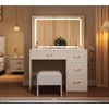 YITAHOME Vanity Desk Set with Large 35" LED Mirror and