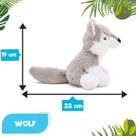Zappi Co Ultra Soft Wolf Plush Toy (22 cm Length) - 100% Recycled, Eco-Friendly, Newborn Gift, Realistic Lifelike