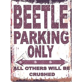 8X10in BEETLE PARKING SIGN RETRO VINTAGE STYLE 8x10cm 20X25cm CAR SHED TIN GARAGE WORKSHOP WALL ART