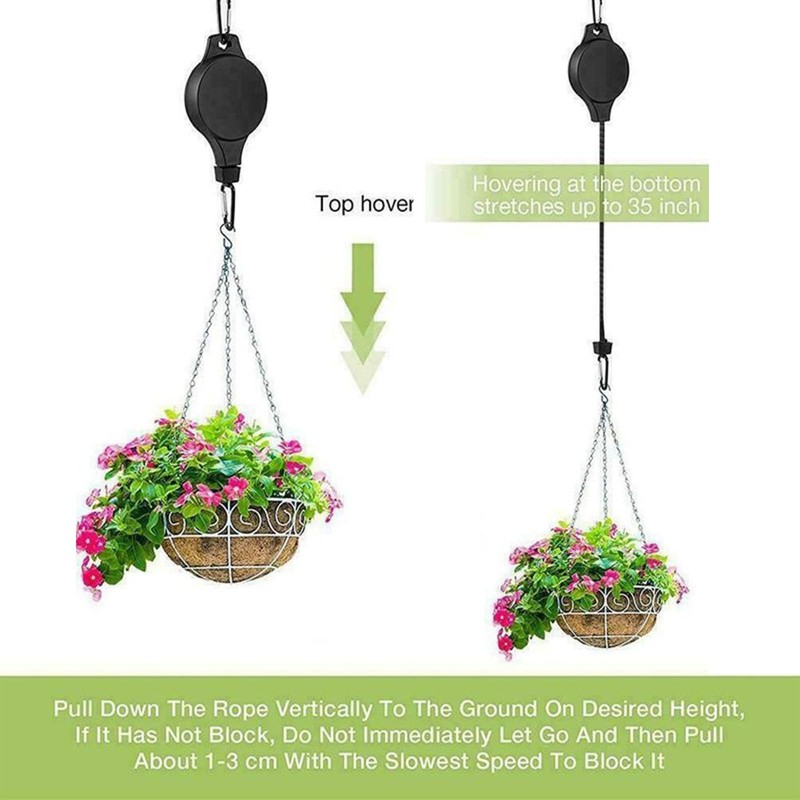 TIANLIN 4 PCS Heavy Duty Retractable Plant Hanger,Plant Pulleys for