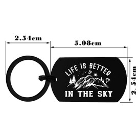 Richesele Life is Better in The Sky Gifts for Skydivers - Skydiving Gag Gifts - Durable Keyring for Jumpers, Skydiving Teams, Aviation Staff and Adventure Lovers