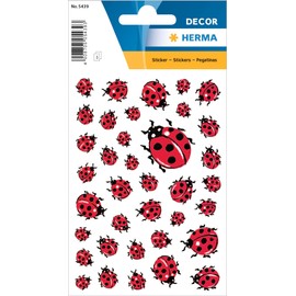 HERMA 5439 Stickers Ladybird Lucky Small Mini 111 Pieces Ladybug Stickers in Red, Labels for Photo Album Wedding Diary Poetry Album Scrapbooking Birthday Love Decoration Letters DIY Crafts
