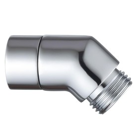 ZESE 135 Degree Shower Head Elbow Adapter, Chrome Handheld Shower Arm Connector, G1/2 Female Threads, Easy Installation, Sturdy and Durable Solid Brass