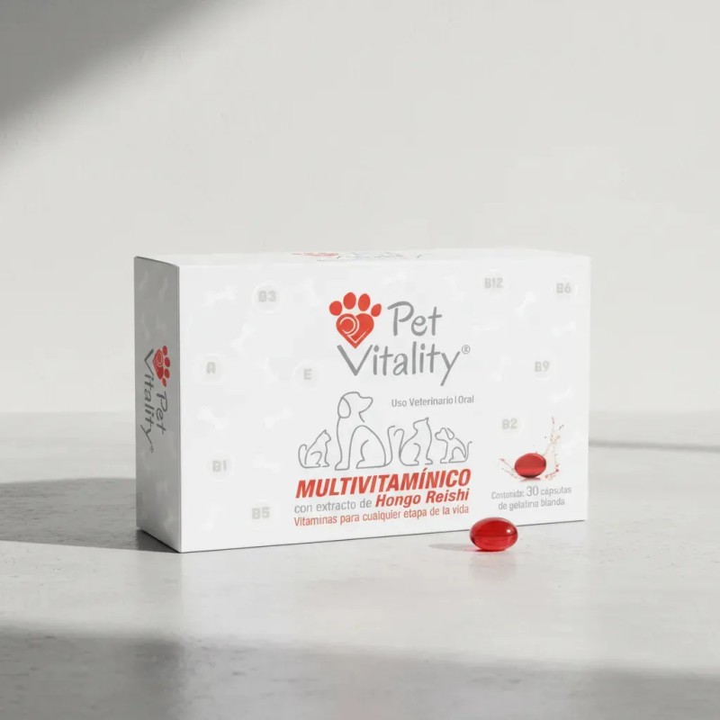 PetVitality Multivitamínico Hongo Reishi Perro Gato Sistema Inmunológico