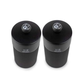 Peugeot Limited Edition Night Chic Salt Mill and Pepper Mill 12cm/4.7in, Black. Includes refill funnel