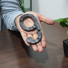 Cerus Rustic Black Hammered Solid House Numbers For Outside Cast Iron Door House Numbers, Large Numbers, 5.5 inches, Black Mailbox Numbers (Number 9 or 6)