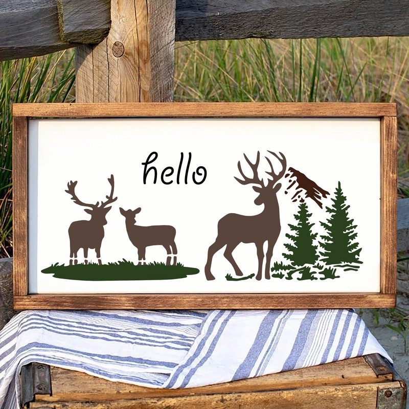 25 Pcs Forest Animal Wood Burning Stencils for Painting 6"