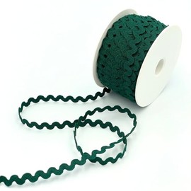 Craft Cult 8mm Small Sized RIC Rac Ribbon Trim - 25 Metre Roll (24 - Forest Green)