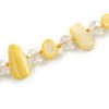 Avalaya Butter Yellow Sea Shell Nuggets with Glass Bead Necklace/48cm