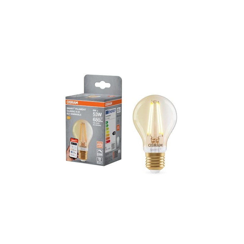 OSRAM SMART+ A53 6W 2400K E27 LED Filament Gold Dimmable