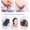 JOSALINAS Nature Konjac Facial Sponge 3 Packs with Activated Bamboo