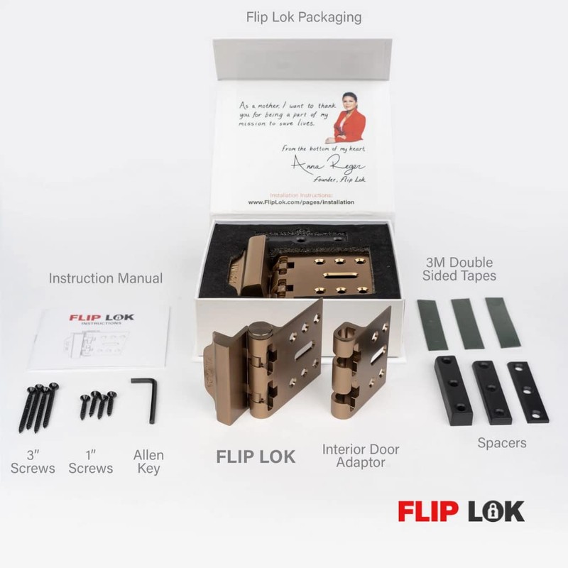 FlipLok High Security Door Lock - 10X Stronger Than a