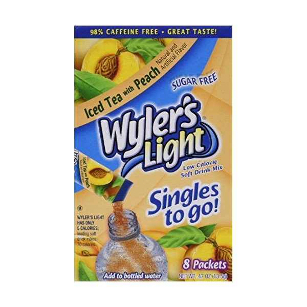 Wyler's Light Peach Iced Tea Singles to Go (8 packets each box) FOUR BOXES by Wyler's