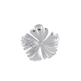 Sterling Silver Hawaiian Hibiscus Flower With CZ Pendant Necklace with 18" Silver Chain, A6134