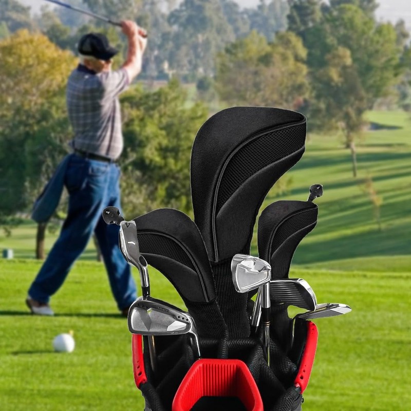 Golf Club Head Covers, Pack of 3 Golf Driver Wood