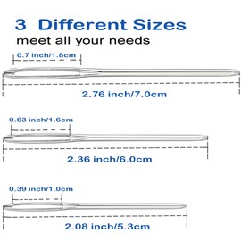 Orrdice Large-Eye Blunt Needles, Stainless Steel Yarn Knitting Needles, Sewing Needles, Crafting Knitting Weaving Stringing Needles,Perfect for Finishing Off Crochet Projects (Small Tools Included)