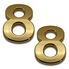 HopeWan Mailbox Numbers 4In Gold House Door Number Stickers Self Stick for Apartment Door Outside Yard Address Sign.(4 Inch - NO.8, Gold)