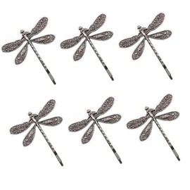 JKKzzLIE 6 Pieces Retro Dragonfly Hairpin Silver Vintage Hair Clips Cute Hair Styling Pins for Girls and Women