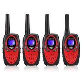 Retevis RT628 Walkie Talkie 4er set, Kinder Funkgerät Große Reichweite, Ostern Geschenke Kinder, Spielzeug ab 3-12 Jahre,Geschenke für Geburtstag Urlaub, Camping, Abenteuer (2 Paare, Rot)
