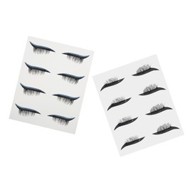 TOVINANNA 8pairs Natural Comfortable Eyeliner Stickers Black Blue Eye Line Strips for Easy Makeup Decoration