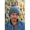 Pachamama Men Wool Beanie Bobble Hat Fleece Lined Handknitted Two