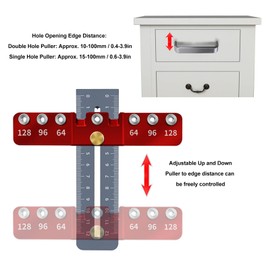 Cabinet Hardware Jig, Aluminium Alloy Cabinet Handle Install Template Tool Punch Locator Drill Guide, Accurate Fast Small Woodworking Drilling Guide Tool for Drawer Door Handle Knob