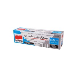 Aluminium foil dispenser box, silver, standard, tear-off rail, 11 my, 30 cm x 150 m, 1 roll(s)