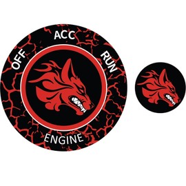 TOOLEPIC Push Start Button Cover for Dodge Challenger Charger Durango Ram Accessories 2015-2024, Engine Start Ignition Kit Emblem Badge –Unique Ruby Red Hellhound Design-Car Decor Sticker