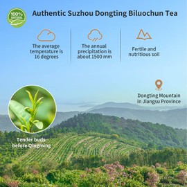 XIXICHA Biluochun Green Tea New Tea Grade AAA Dongting Bi Luo Chun Chinese Green Tea Loose Leaf Pi Luo Chun Floral And Fruity Fragrance 碧螺春 绿茶 明前茶 120g/4.23oz