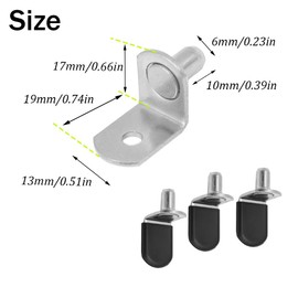 Yosawa 30 Pcs Shelf Support Pegs，L-Shaped Glass Supports，Shelf Bracket Pegs with Hole，Furniture Shelf Bracket with Rubber Sleeve（Silver/L）