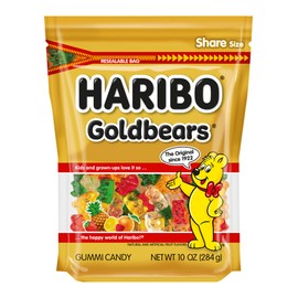 HARIBO Goldbears, Gummi Candy, 10 oz Resealable Bag, Assorted Flavors